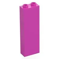 Brick 1 x 2 x 5 with Hollow Studs, Dark Pink