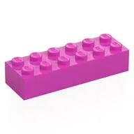 Brick 2 x 6, Dark Pink
