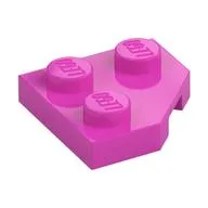 Wedge Plate 2 x 2 Cut Corner, Dark Pink