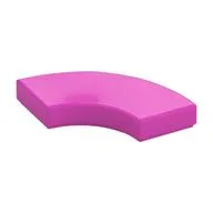 Tile 2 x 2 Curved, Macaroni, Dark Pink