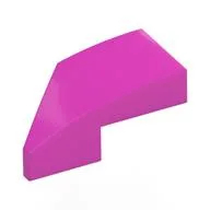 Brick Wedged, Curved 2 x 1 with Stud Notch Right, Dark Pink