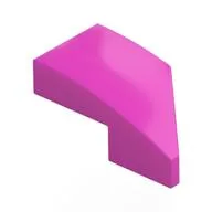 Brick Wedged, Curved 2 x 1 with Stud Notch Left, Dark Pink