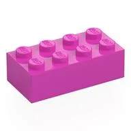 Brick 2 x 4, Dark Pink