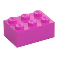 Brick 2 x 3, Dark Pink