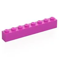 Brick 1 x 8, Dark Pink