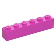 Brick 1 x 6, Dark Pink