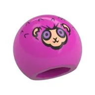 Technic Ball Joint with Pygmy Puff Print, Dark Pink