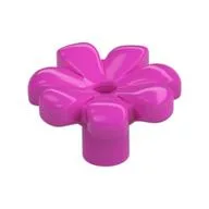 Plant, Flower, Minifig Accessory with 7 Thick Petals and Pin, Dark Pink