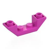 Brick Sloped Inverted 45° 4 x 1 Double with 1 x 2 Recessed, Dark Pink