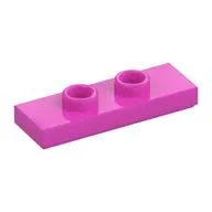 Plate Special 1 x 3 with 2 Studs with Groove and Inside Stud Holder (Jumper), Dark Pink