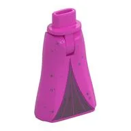 Minidoll Hips and Full Length Skirt with White Stars, Bright Pink Underdress Print [Thin Hinge], Dark Pink