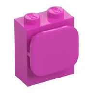 Brick Special 1 x 2 x 2 with Photo Clip, Dark Pink