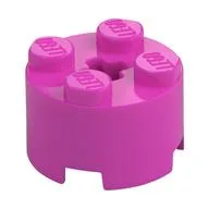 Brick Round 2 x 2 with Axle Hole, Dark Pink