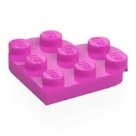 Plate Angled 3 x 3 with Heart Shape, Dark Pink
