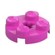 Plate Round 2 x 2 with Axle Hole Type 1 (+ Opening), Dark Pink