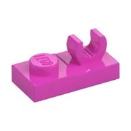 Plate Special 1 x 2, Top Clip [Open O], Dark Pink