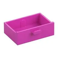 Cupboard 2 x 3 Drawer, Dark Pink