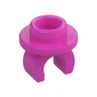 Plate Special Round 1 x 1 with Hollow Stud and Underside Clip, Dark Pink
