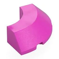 Brick Round Corner 4 x 4 x 1 with Bottom Cut Outs, No Studs, Flat Top, Dark Pink
