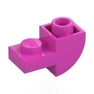 Brick Curved Inverted 1 x 2 with 1 x 1 Cutouts, Dark Pink