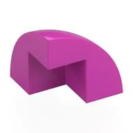 Brick Round Corner, Curved 2 x 2 x 1 2/3 Quarter Dome with 1 Cutout, Dark Pink