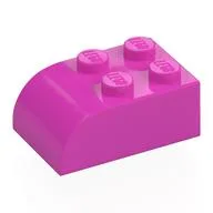 Brick Curved 2 x 3, Dark Pink