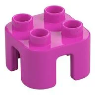 Duplo Chair with no Back / Stool, Dark Pink