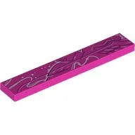 Tile 1 x 6 with White/Dark Purple Graffiti Print, Dark Pink