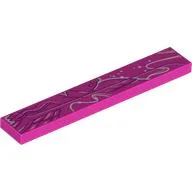 Tile 1 x 6 with White/Dark Purple Graffiti Print, Dark Pink