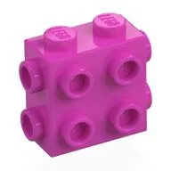 Brick Special 1 x 2 x 1 2/3 with 8 Studs on 3 Sides, Dark Pink