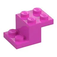 Bracket 3 x 2 x 1 1/3 with Bottom Stud Holder, Dark Pink