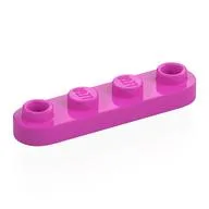 Plate Special 1 x 4 Rounded with 2 Open Studs, Dark Pink