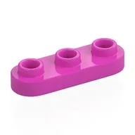 Plate Special 1 x 3 Rounded with 3 Open Studs, Dark Pink