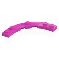 Plate Round Corner 5 x 5 with 4 x 4 Round Cutout, Dark Pink