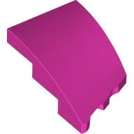 Brick Wedged, Curved 3 x 2 with Stud Notch Left, Dark Pink