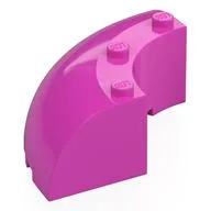 Brick Round Corner 6 x 6 x 2, Dark Pink