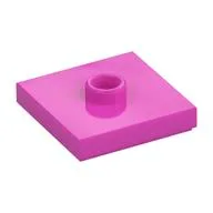 Plate Special 2 x 2 with Groove and Center Stud (Jumper), Dark Pink