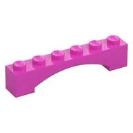 Brick Arch 1 x 6 Raised Arch, Dark Pink
