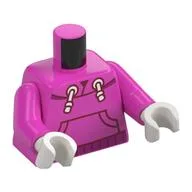 Torso, Hoodie, Pockets, Magenta Trim, White Laces Print, Dark Pink Arms, White Hands, Dark Pink