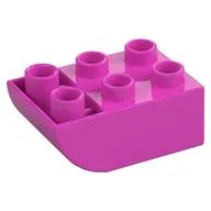 Duplo Brick 2 x 3 with Curved Bottom, Dark Pink