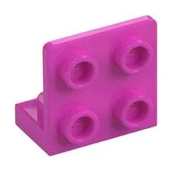 Bracket 1 x 2 - 2 x 2 Inverted, Dark Pink