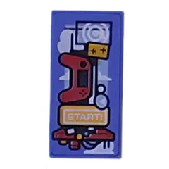 Tile 1 x 2 with Game Console, Controller Print, Trans-Purple