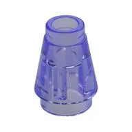 Cone 1 x 1 [Top Groove], Trans-Purple