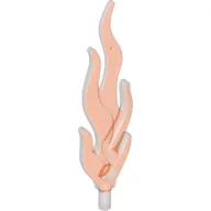 Wave / Flame Rounded Large with Marbled Trans-Brown Pattern, Trans-Neon Orange