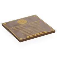 Tile 6 x 6 with Gold 'DOUGLAS DC-3 AIRLINER', Stats Print, Reddish Brown