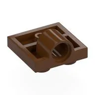 Plate Special 2 x 2 with 1 Pin Hole [Complete Underside Rib], Reddish Brown