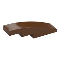 Brick Curved 4 x 1 No Studs [Stud Holder with Symmetric Ridges], Reddish Brown