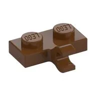 Plate Special 1 x 2 with Clip Horizontal on Side, Reddish Brown
