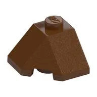 Brick Wedged, Sloped 45° 2 x 2 Corner, Reddish Brown