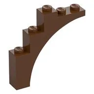 Brick Arch 1 x 5 x 4 [Continuous Bow, Raised Underside Cross Supports], Reddish Brown